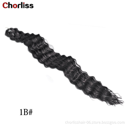 Hot Sale Multi Color Ombre Curly Water Ripple Crochet Synthetic Hair 30 Inches New Deep Wave Synthetic Hair Extension